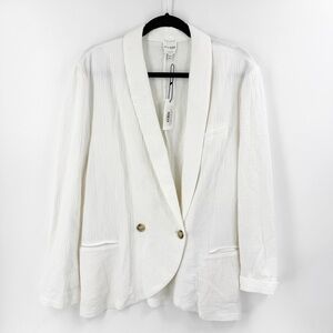 ✅‎ NWT ELLISON THE JASMINE BLAZER Textured Blazer IN CREAM SIZE LARGE